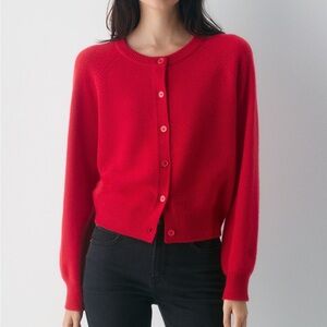 Aritzia Wilfred London Wool Cashmere Cardigan - Red